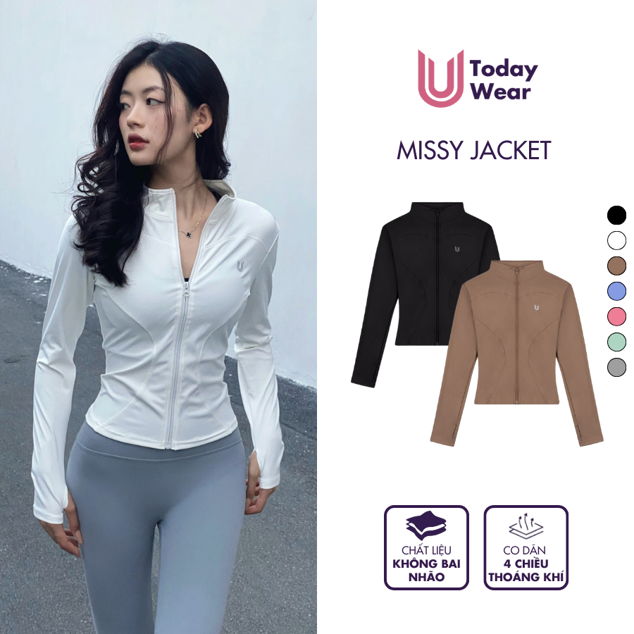 [XẢ KHO ĐÓN TẾT] Áo khoác croptop thể thao nữ Missy Today U Wear tay dài giữ nhiệt tôn dáng ôm body hỗ trợ tập gym yoga | BigBuy360 - bigbuy360.vn