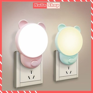  Đèn Ngủ LED Hình Gấu Tùy Chỉnh 2 Chế Độ Sáng Vàng Ấm Trắng Trang Trí Decor 