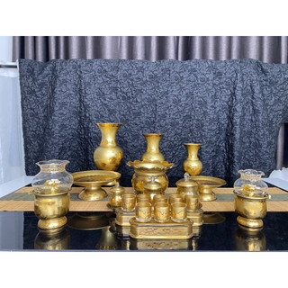Bộ đồ thờ cúng lư hương bát nhang bình hoa đĩa trái cây bộ áng chung ly đại bi chung nước chung muối chung gạo