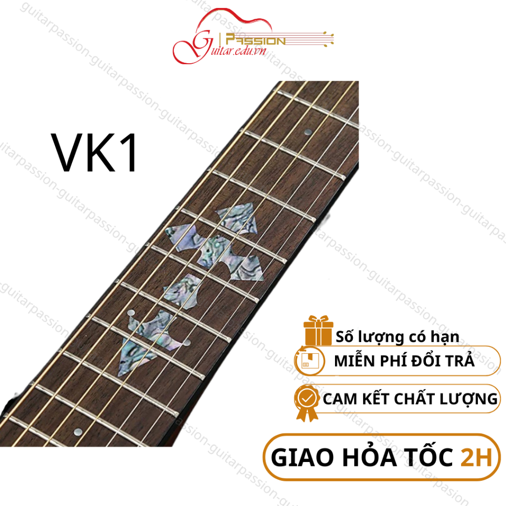Sticker Miếng dán trang trí cần đàn guitar mẫu VK1 Guitar Passion