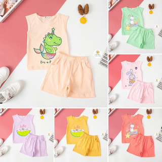 Bộ quần áo thun LITIBABY sát nách bé gái từ 11kg - 25kg