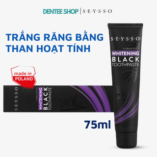 Kem đánh răng làm trắng răng chứa than hoạt tính Seysso Carbon Whitening 75ml