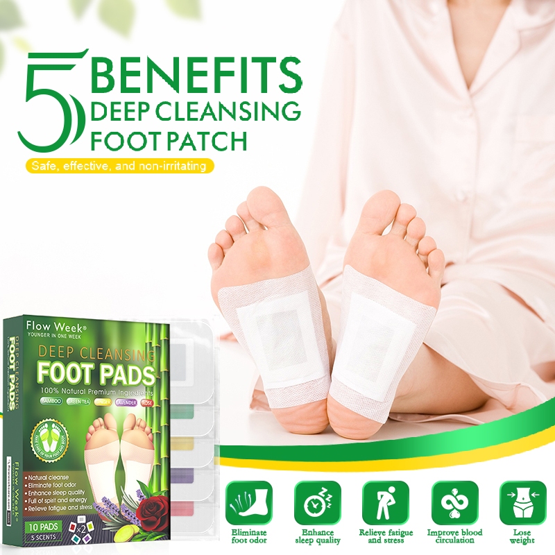 Flow Week Dán Chân Thảo Dược Gừng miếng dán thải độc chân Giảm Căng Thẳng Cải Thiện Giấc Ngủ Chân Loại dán giảm béo