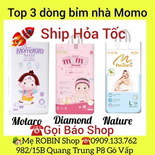 [Mua 4-Tặng CHẢO ĐIỆN Mini]Tã Bỉm Dán/Quần MOMOTARO/MOMO DIAMOND/MOMO NATURE chính hãng Đủ Size S56 M46 L42 XL39 XXL36