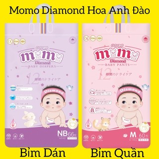 Combo 4 bịch bỉm tã dán/quần momo diamond cao cấp đủ size
