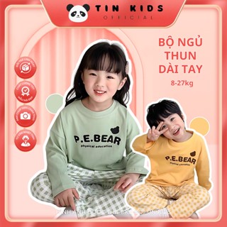 [TIN KIDS] Bộ quần áo thun dài tay chữ gấu MẪU MỚI cho bé trai/bé gái  chất liệu thoáng, thấm hút mồ hôi