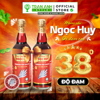 Set Nước Mắm Ngọc Huy 38 Độ Đạm - Nước Mắm Cao Cấp Chai 520ml [Hàng xuất khẩu Mỹ]