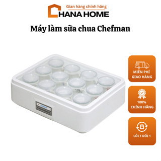 Máy làm sữa chua KAW Chefman CM-321T 12 cốc thủy tinh có khay chống vỡ cốc, nồi ủ sữa chua, làm món tráng miệng