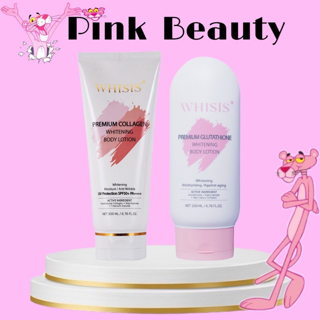 Kem Body Trắng Da Whisis Chống Nắng Premium Collagen Whitening Body Lotion 200ml - PINK BEAUTY
