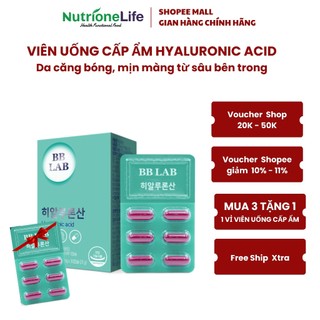 (Móp Nhẹ Đáy Hộp) Viên Uống Cấp Ẩm BB LAB Hyaluronic Acid Giúp Làm Giảm Nếp Nhăn, Da Mịn Màng, Căng Bóng Hộp 30 Viên
