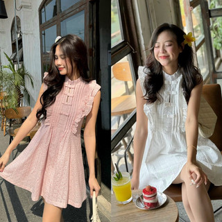 [RÁCH STORE] Đầm - Sát Vai - Cổ Trụ - Đính Nơ - Dập Li - Bèo