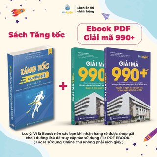 Combo sách Tăng tốc và Ebook PDF Giải mã 990+ bài thi đánh giá năng lực ĐHQG HCM