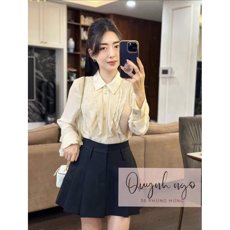 Áo sơmi voan bèo ZARA AUTHENTIC