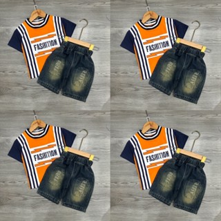 Set cộc N2 cho bé trai từ 8-28kg áo cottol + quần jean
