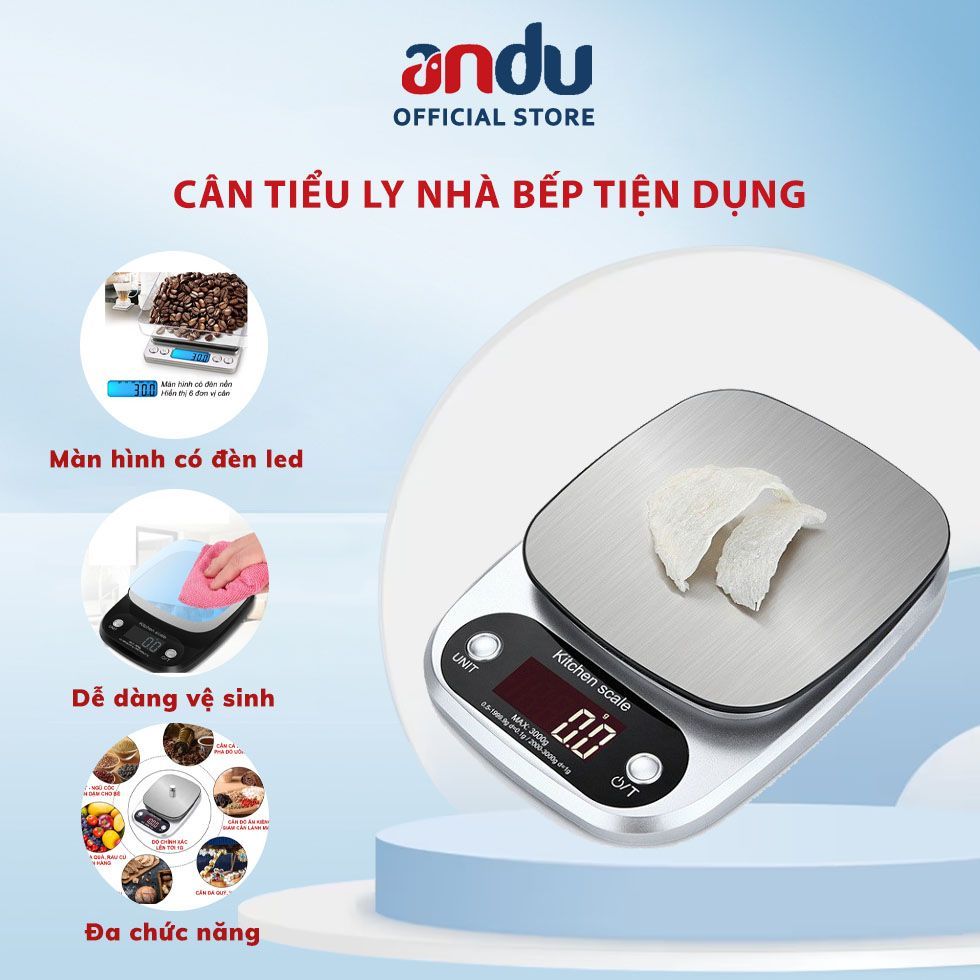 Cân Tiểu Ly Điện Tử Nhà Bếp Mini Định Lượng 1G - 10Kg Màn Hình LCD Độ Chính Xác Cao Dùng Làm Bánh ,Cân Điện Tử Nhà Bếp