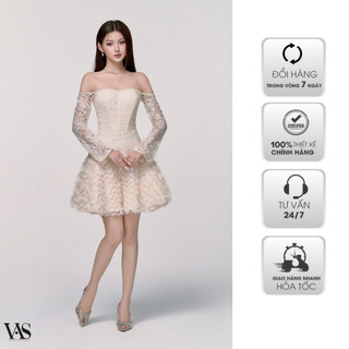 Đầm nữ VANANHSCARLET đính ngọc chân xòe V018F23