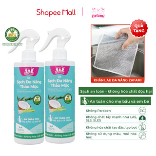 Combo 2 chai Xịt tẩy rửa thảo mộc đa năng Zafami Herbal Multi Purpose Cleaning Spray 500mL