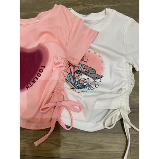 Áo croptop rút eo cho bé gái