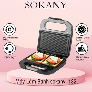 Máy làm bánh Sandwich máy làm bánh kẹp máy ép bánh mỳ Sokany BBQ 132 800W