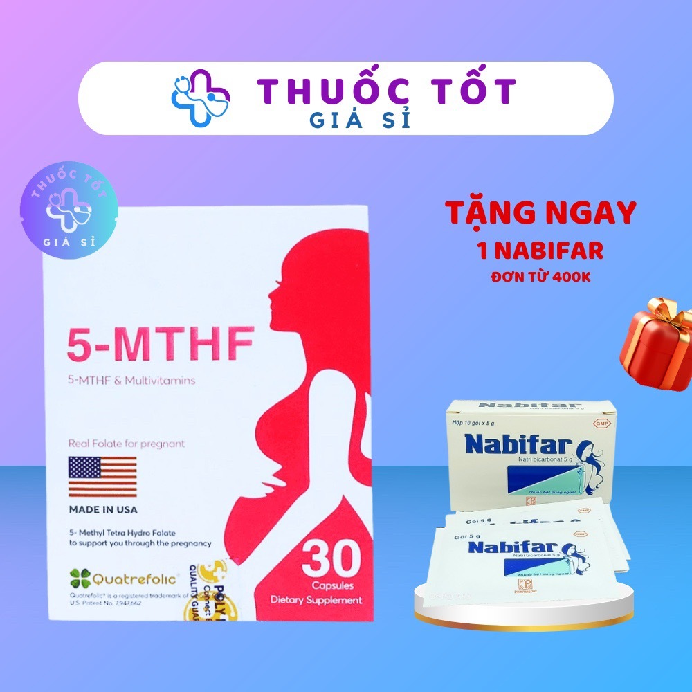 5-MTHF hộp 30 viên, bổ sung acid folic, 5mthf,sắt, canxi, và các vitamin cho bà bầu, tăng thụ thai, ngừa dị tật thai nhi