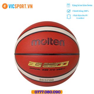 Quả bóng rổ da moltten b7g3200 số 7, banh bóng rổ da cao cấp molten - vicsport