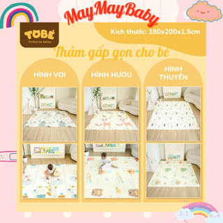 Thảm gấp gọn 2 mặt TOBÉ SASA size 180x200x1.5cm chất liệu XPE,Silicone xốp nhẹ chống trượt ,dễ vệ sinh cho bé 1117, 1118