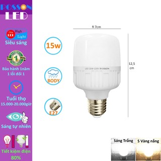 10 Bóng đèn Led trụ 15w bup trụ T70 tiết kiệm điện siêu sáng thân kín chống nước mưa LC-15x