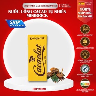 Sữa cacao nguyên chất không gluten Mini Bricks Cocoa Milk Drink Cacaolat HỘP 200ml Thơm ngon