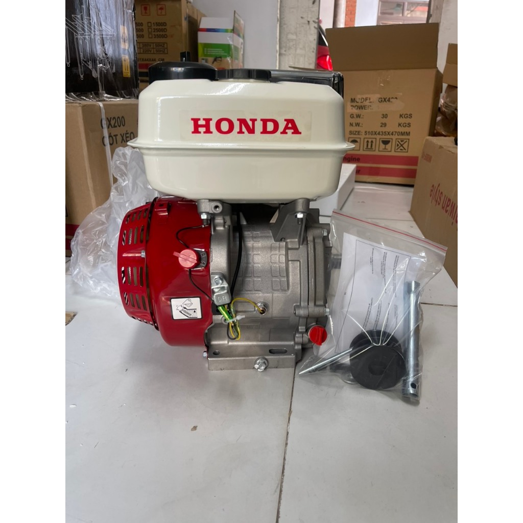Động cơ chạy xăng Honda 13hp, cốt thẳng, chạy được máy nổ bỏng, máy hút bùn, máy cắt bê tông tặng puli