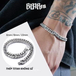 Vòng tay, lắc tay trơn titan khóa gài cao cấp không gỉ thiết kế trơn đơn giản phù hợp cho nam và nữ