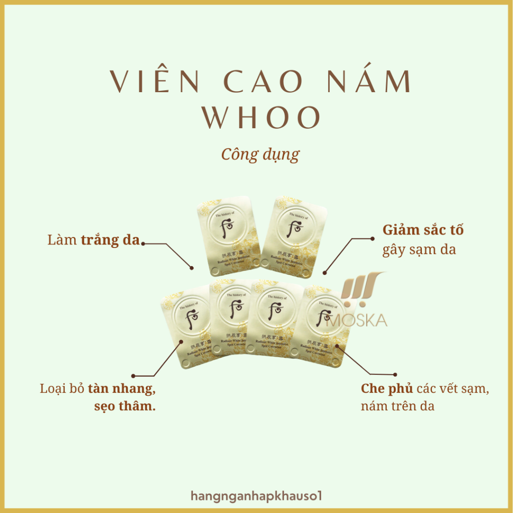 Viên Cao Nám whoo Sạch Nám, Da Trắng Hồng - Whoo Radiant White Intensive Spot Corrector | Moska Shop