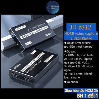 Hdmi video capture dùng livestream lưu video trên máy tính có ngõ out HDMI cho tivi hỗ trợ 4k60hz - Hồ Phạm Z812