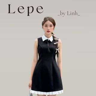 LEPE BY LINH - Váy sơ mi mini cổ đức nhọn bo eo không tay màu cách Hàn Quốc hàng thiết kế Iris