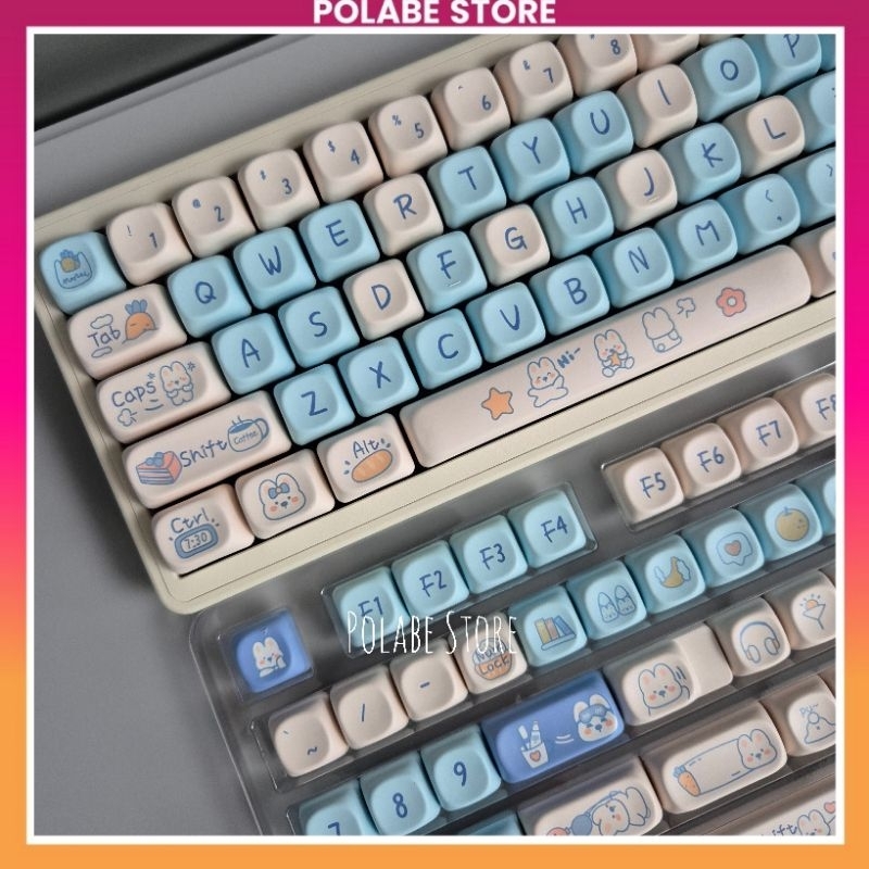 Keycap MOA Blue Rabbit profile chất liệu PBT bàn phím cơ Polabe Store Keycap