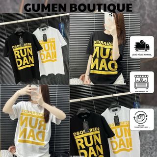  Áo Thun Nam DSQ In Chữ Mặt Trước Màu Vàng Cực Nổi - Áo Phông Nam DSQ In Chữ Chất Liệu Cotton Hai Màu Hot Hit