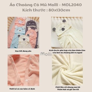 Khăn ủ | áo choàng molli cho bé kích thước 80x130cm