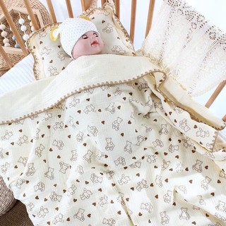 Chăn xô muslin mền cho bé 80*100cm chăn cho bé đi học chăn xô 6 lớp