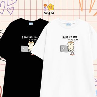 Áo thun i have no idea vải cotton oversize tay lỡ form rộng