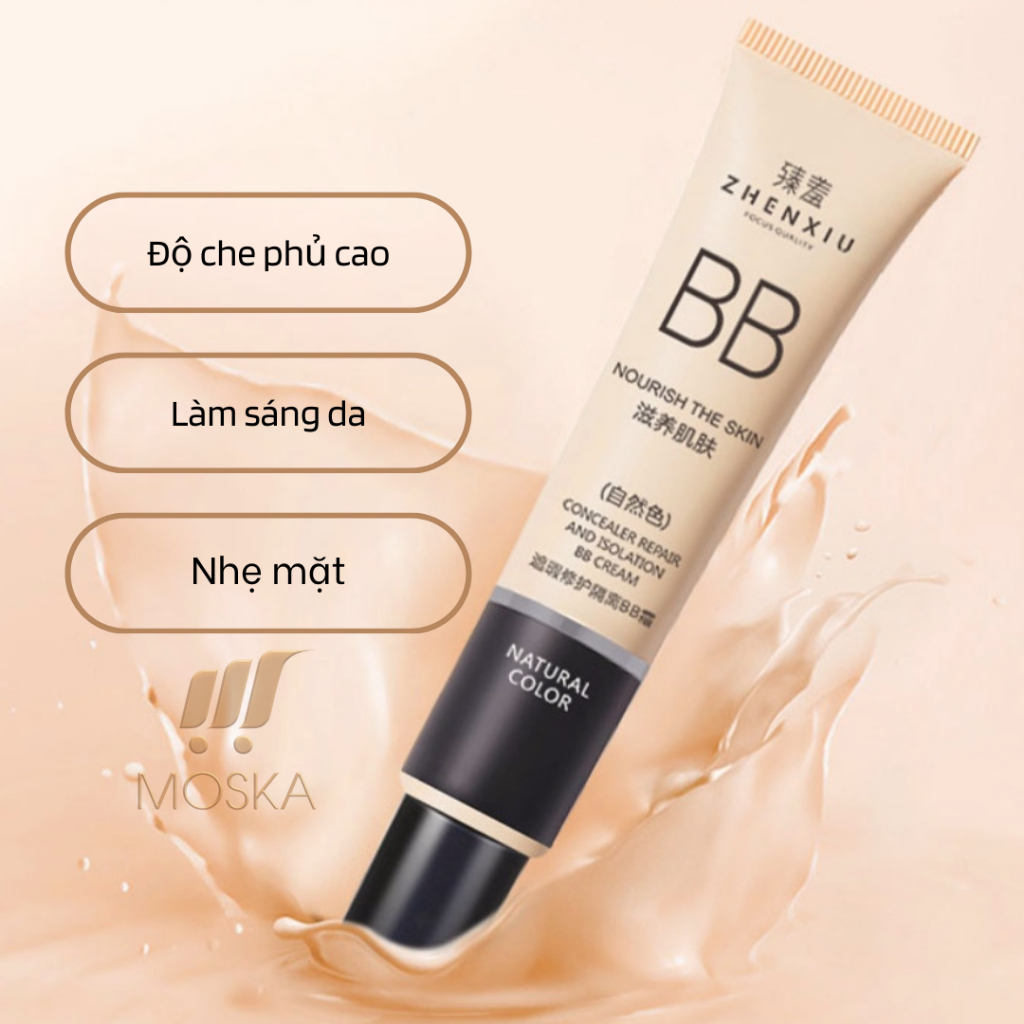 Kem Nền Trang Điểm BB Không Thấm Nước, Dưỡng Ẩm Và Lâu Trôi, Da Trắng Sáng Tự Nhiên