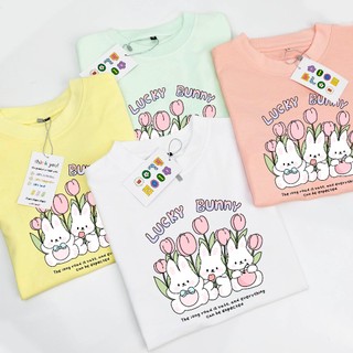 Áo thun baby tee LUCKY BUNNY form nhỏ cotton