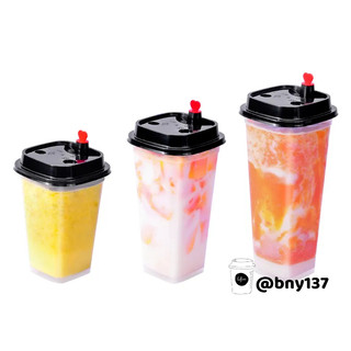 [ Lốc 50ly + nắp ] Ly pp cứng dáng kim tự tháp cao