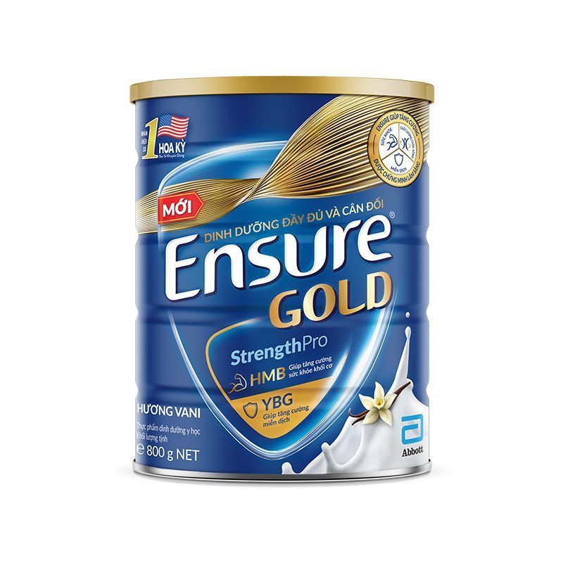 Sữa bột Ensure Gold Abbott hương vani (HMB) 850g/800g/lon, lốc 6 lọ pha sữa