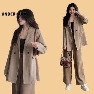Áo Vest Blazer Trơn Basic UNDERCOOL 3 Màu Đen Be Rêu AV05