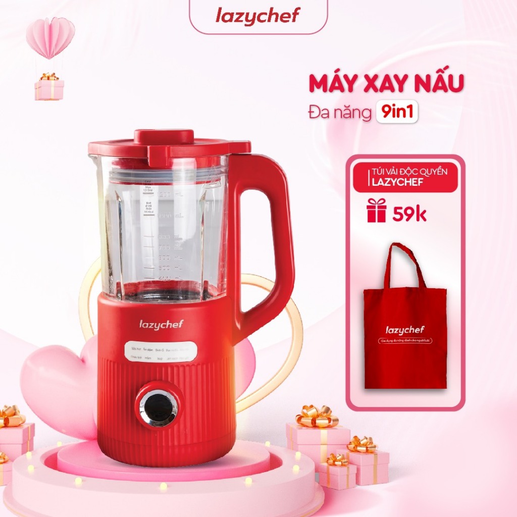 Máy Xay Nấu Đa Năng 9in1 Lazychef - Máy Làm Sữa Hạt 9 Chức Năng, Nồi Hầm Suop, Máy Xay Sinh Tố, Bảo 