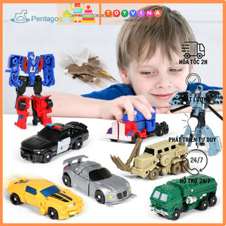 Đồ chơi mô hình xe hơi biến hình nhân vật phim Robot Đại Chiến cho bé Đồ chơi Robot biến hình thành ô tô Mini Mẫ