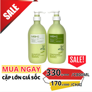 Bộ Dầu Gội Xả Mishe Collagen Phục Hồi Giảm Rụng Gàu Kiềm Dầu 800ml
