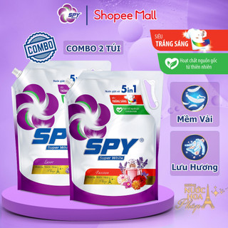 Combo 2 túi nước giặt xả SPY Super White 3,6kg siêu trắng sáng hương nước hoa Pháp
