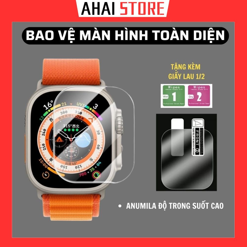 Miếng dán PPF bảo vệ mặt đồng hồ chống chày xước apple watch ultra size 49mm và S16 size 45mm