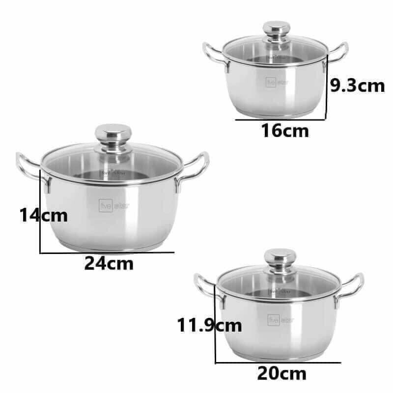 Bộ 3 nồi inox Fivestar FSB 3028