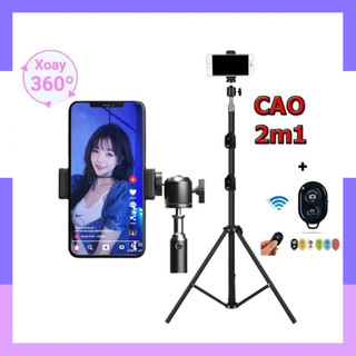 Chân đế đỡ livestream gậy 3 chân chụp hình cao 2 mét cho điện thoại và máy ảnh